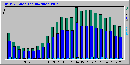 Hourly usage for November 2007